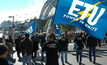 Electrical Trade Union members rally at the Sydney Harbour Bridge. Credit: Electrical Trade Union website