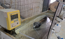 Bench scale in situ recovery tests being conducted on ore from the Boland project at the Australian Nuclear Scientific Technology Organisation