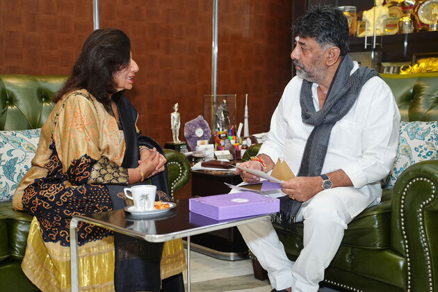 Biocon chief Kiran Mazumdar-Shaw meets Karnataka Deputy CM DK Shivakumar