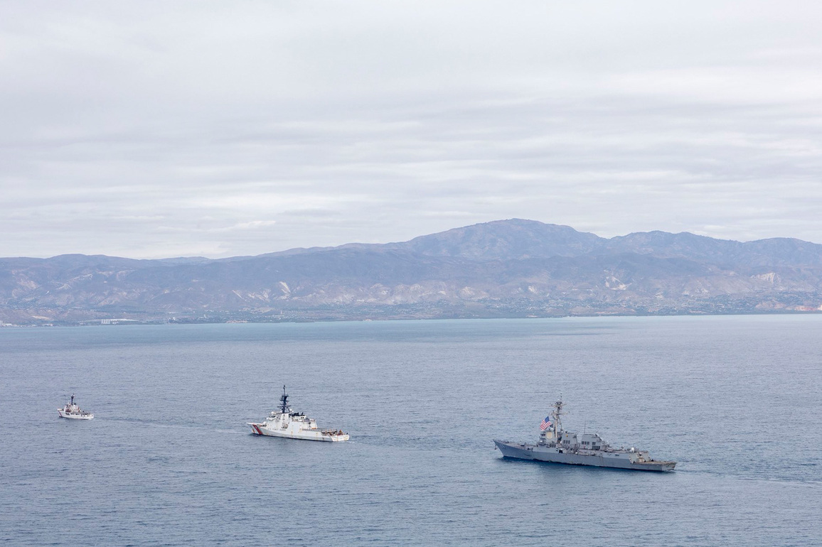 Two injured in collision between US warship, supply vessel in Carribean