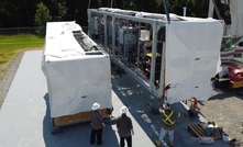  One of the SiFT lithium carbonate crystallisation plant modules being lowered into position