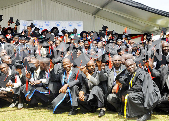  raduates celebrating during the 2nd graduation ceremony 