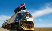 Andrew Forrest on the first train loaded with FMG iron ore.