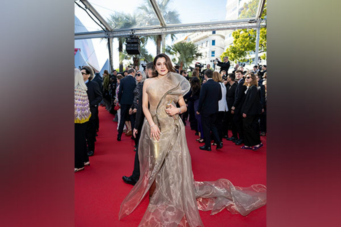Singer Aastha Gill's red carpet debut in elegant gold ensemble steals spotlight at Cannes 2025