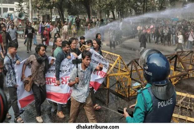 Students demanding justice for minority, baton charged by police in Dhaka