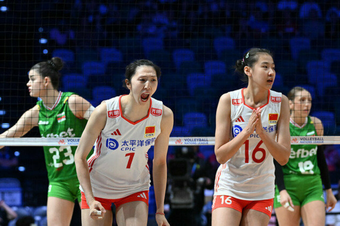 China outlast Bulgaria in five sets in FIVB Women's Nations League
