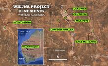 A map of Toro's Wiluna project area.