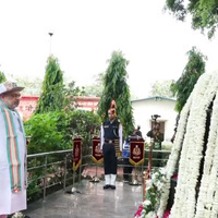 Amit Shah lays wreath at Veer Shaheed Smarak; plants sapling at Maharshi Charak Vatika during NDRF event