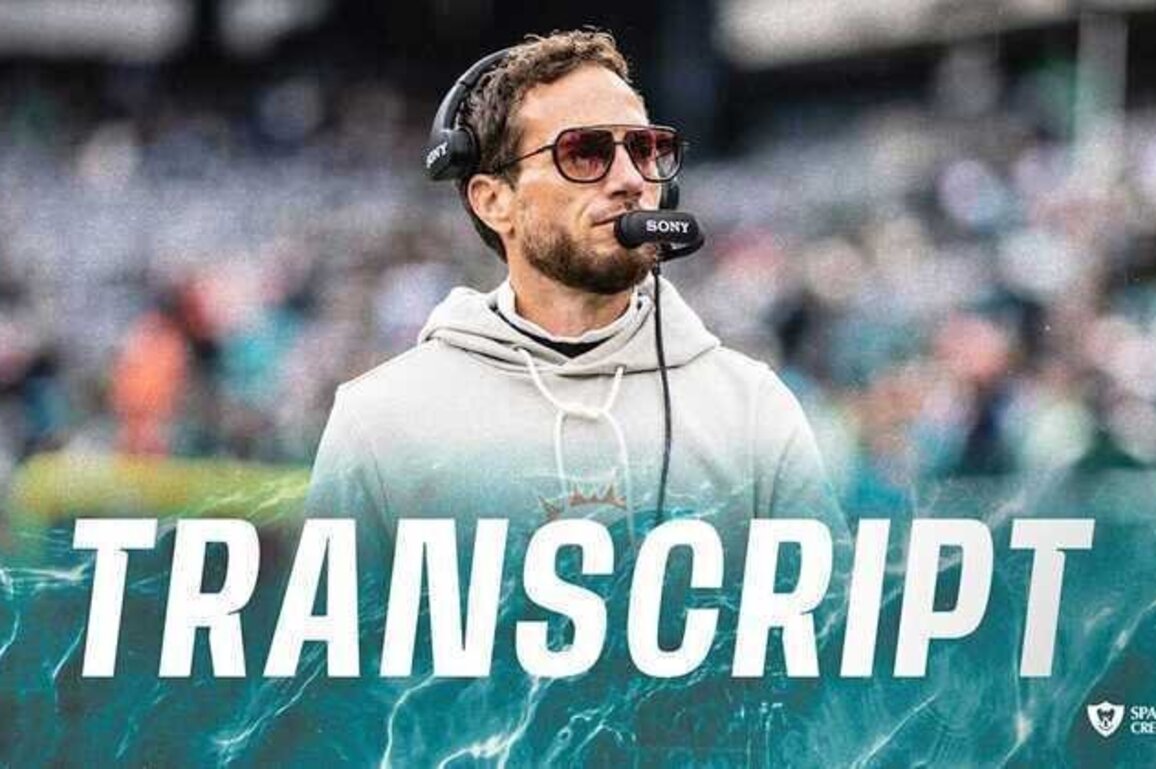 Transcript: Mike McDaniel's Media Availability - Dec 29