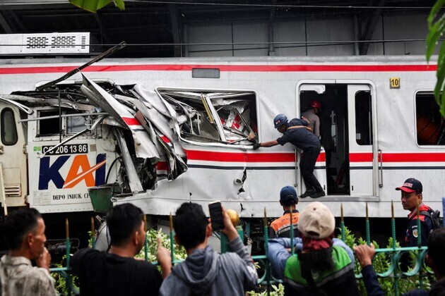 At least seven dead as high-speed train slams into stalled commuter service near Jakarta