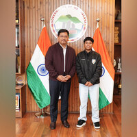 Meghalaya CM Sangma meets Sanfida Nongrum, praises her for historic AFC Women's Asian Cup goal