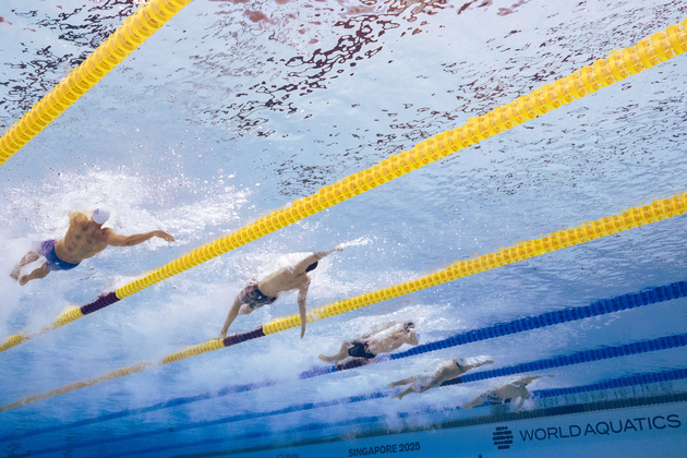 (SP)SINGAPORE-WORLD AQUATICS CHAMPIONSHIPS-SWIMMING-MEN'S 100M BACKSTROKE-SEMIFINAL