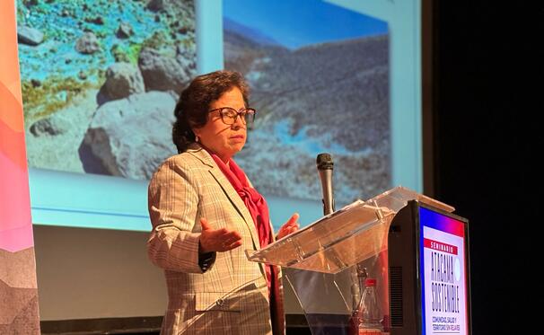 Chile's mining minister Aurora Williams announced public consultation for the tailings reform. Credit: MinMineria