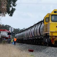 Cardup crash- Truck and freight train collide on Bishop Road near Hopkinson Road