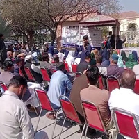 Health workers in PoJK on indefinite strike, protest outside Sheikh Khalifa bin Zayed hospital in Muzaffarabad over pending allowances