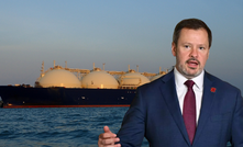 Labor minister calls for gas export restrictions. Pictured Labor frontbencher Ed Husic in front of an Australia LNG export tanker.