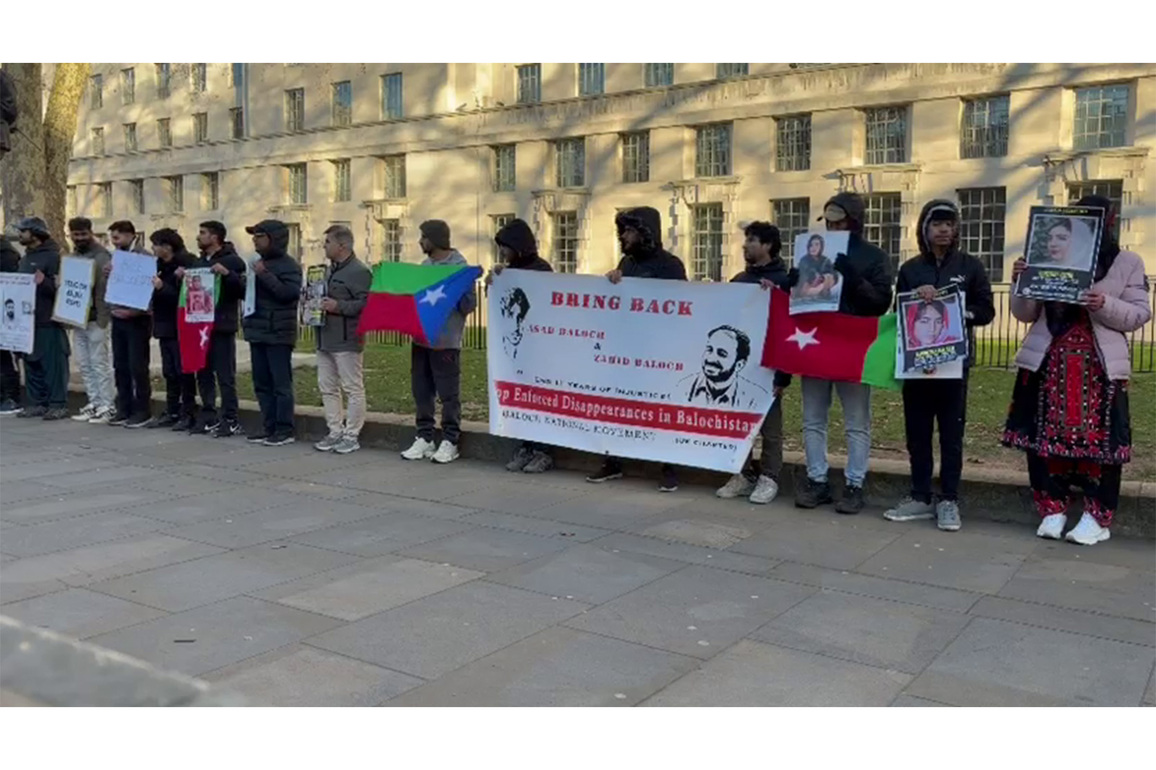 BNM protests in London over enforced disappearances of Baloch women by Pakistan army