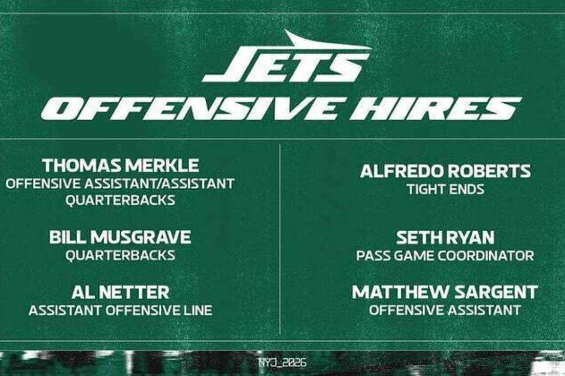Jets Finalize Offensive Coaching Staff with Six Additions