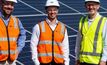 Shane Goodwin (left) (New Century head of corporate affairs & responsibility), Michael Pitt (New Century head of development) and Matthew Forrest (APA general manager energy solutions at APA Group’s 110MW Darling Downs solar farm in Queensland.