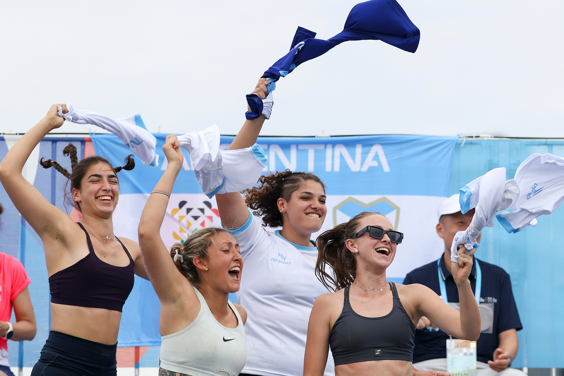 (SP)CHINA-CHENGDU-THE WORLD GAMES 2025-FISTBALL-MEN'S PRELIMINARY ROUND-ARG VS CHI (CN)