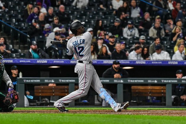 Marlins give Sandy Alcantara loads of support, rout Rockies