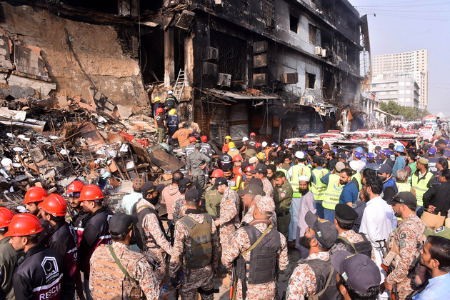 PAKISTAN-KARACHI-SHOPPING MALL-FIRE-AFTERMATH
