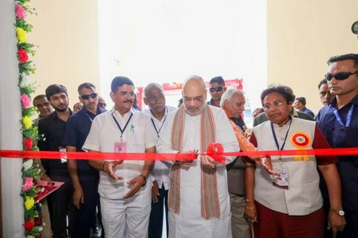 Gujarat: Amit Shah inaugurates newly constructed building of KK Patel, Madhuben K Patel Nursing College in Mehsana