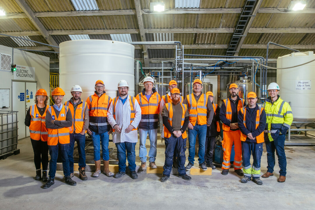 Team photo at the Imerys British Lithium Pilot Plant in Cornwall