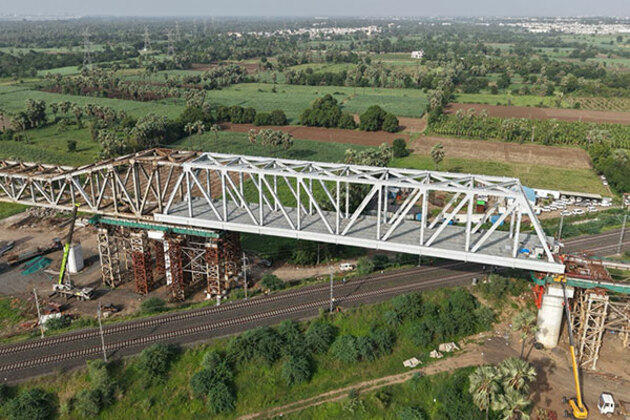 100 m-long 'Make in India' steel bridge launched over DFC tracks for Mumbai-Ahmedabad Bullet Train project