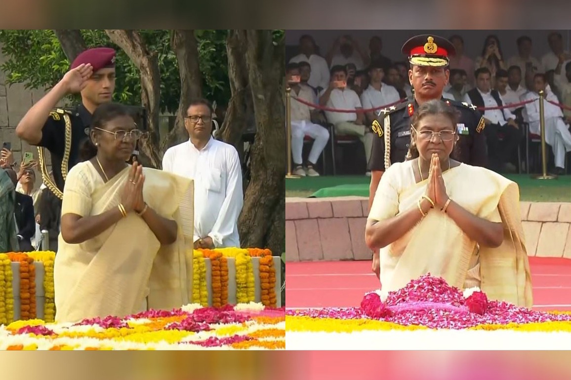 President Murmu pays tribute to Mahatma Gandhi, Lal Bahadur Shastri on their birth anniversary