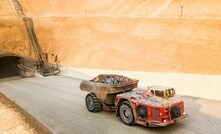  A load of copper ore being transported up the Kakula South decline, one of the two southern access drives has entered the plus five per cent-copper mining zone