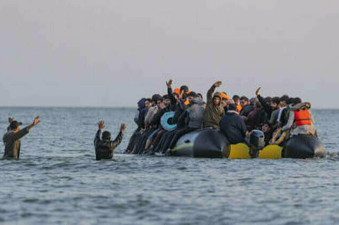 French police entering the sea with knives to tackle illegal migration
