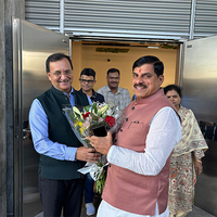 Madhya Pradesh Chief Minister Mohan Yadav arrives in Madrid
