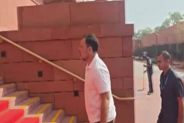 LoP Rahul Gandhi, Mallikarjun Kharge arrive at Parliament for Congress MPs' meeting