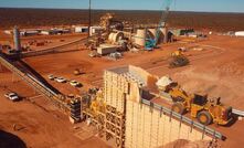  First ore being fed into the crusher at Dalgaranga.