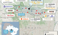 Mapa com localização do projeto Paranaíta