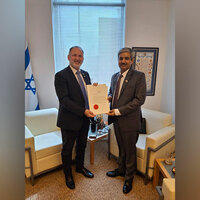Indian Ambassador-designate to Israel presents credentials to Chief of State Protocol Gil Haskel