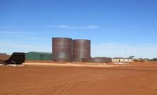 Leach tanks at Kin's Cardinia gold project in Leonora