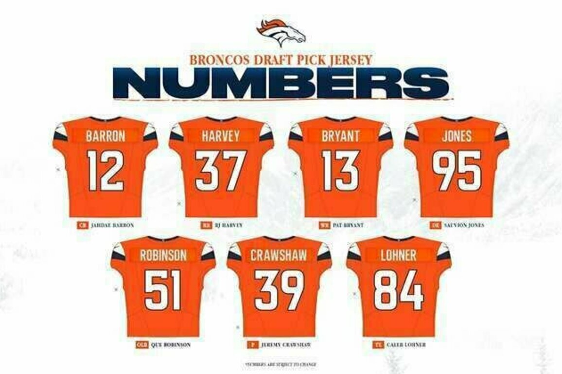Broncos announce jersey numbers for 2025 draft picks