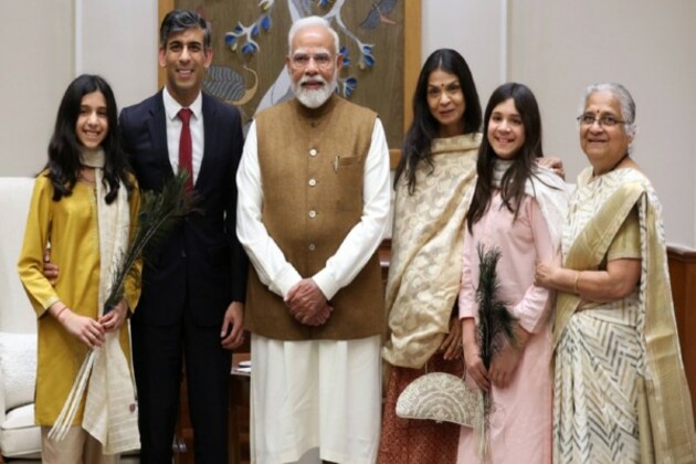 "Had wonderful conversation on many subjects": PM Modi meets former UK PM Rishi Sunak, his family