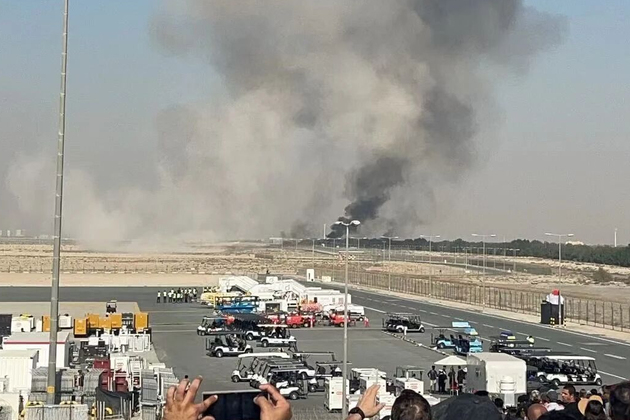 (SpotNews) UAE-DUBAI-DUBAI AIRSHOW-AIRCRAFT CRASH
