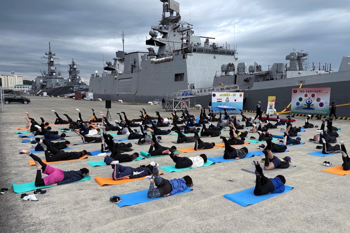 Yoga Camp fosters camaraderie between Indian and Japanese Navies during maritime exercise JAIMEX 25