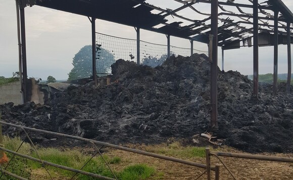 300 large straw bales were also destroyed in the fire (Northamptonshire Police)