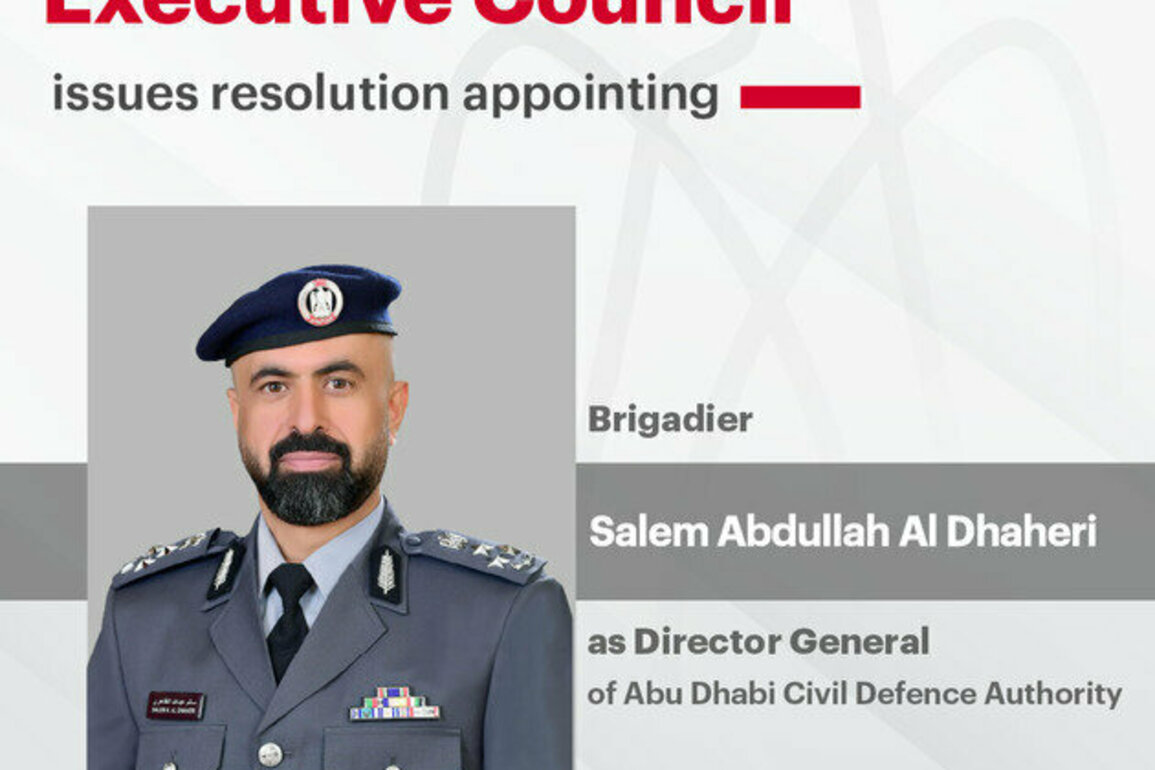 Executive Council issues resolution appointing Director-General of Abu Dhabi Civil Defence Authority