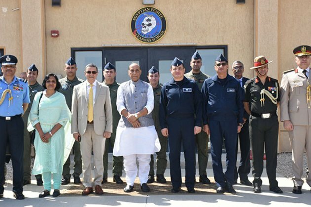 Defence Minister Rajnath Singh visits Cairo West Airbase