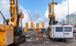  The newly developed electric KR 806-3E drilling rig from Klemm Bohrtechnik being used for the first time alongside a conventional drilling rig on a jobsite in the Netherlands