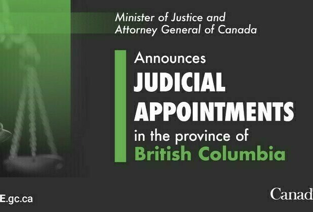 Minister of Justice and Attorney General of Canada announces judicial appointments in the province of British Columbia