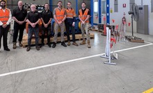 Steve Lewry and Adam Lees (Ontrak Engineering) pictured with Justin Towel and Harry Singh (Bonfiglioli), as well as members of HMA Group during the FAT at Bonfiglioli’s factory in Sydney