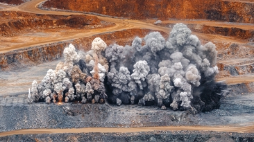 Explosion in an open-pit mine