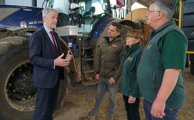 Former Welsh Rural Affairs Minister Huw Irranca-Davies, who unveiled the country's Sustainable Farming Scheme at last year's Royal Welsh Show, speaking to farmers.